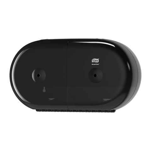 Tork SmartOne Mini Twin Toilet Roll Dispenser, noir